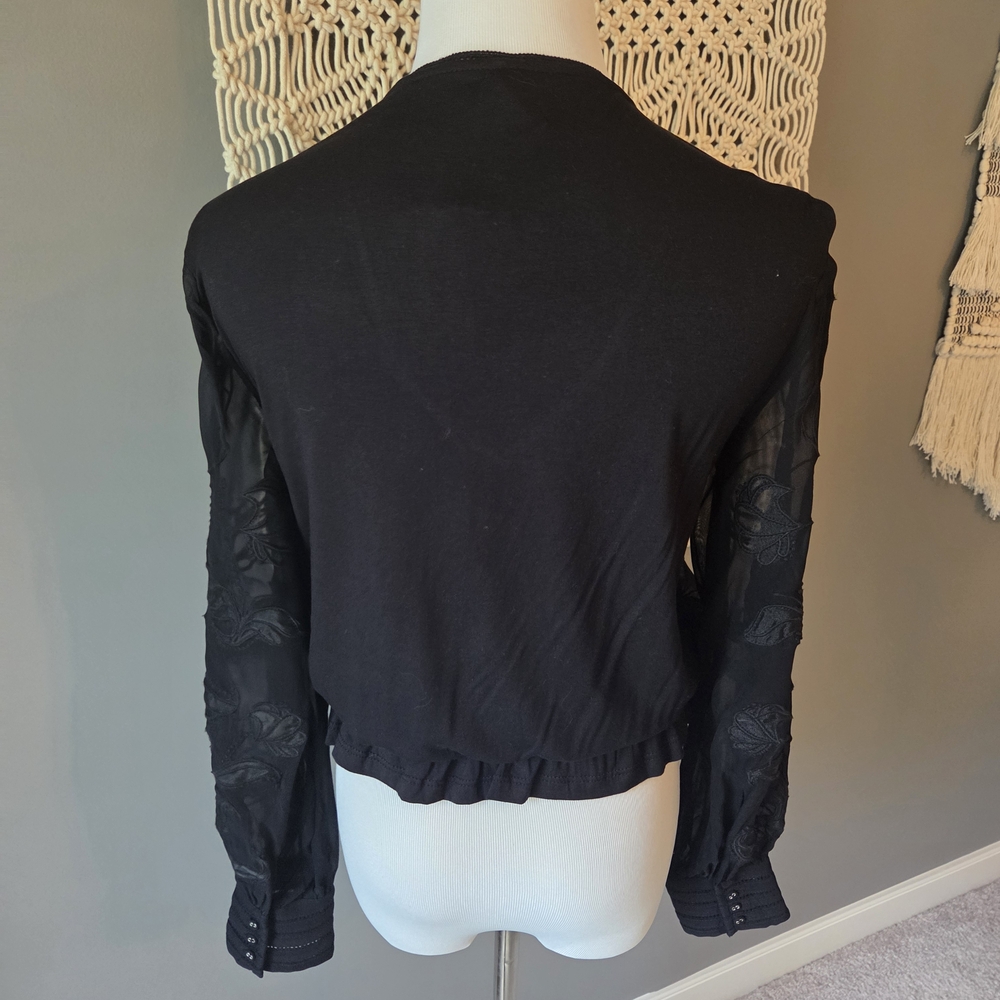 Anthropologie Black Button-Down Blouse - Picture 3 of 6